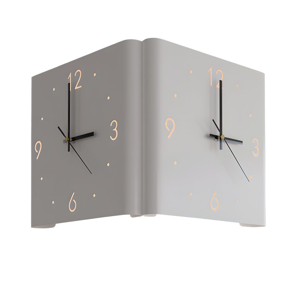 Corner Wall Clock Wall Sconce with Backlit LED Light