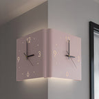 Corner Wall Clock Wall Sconce with Backlit LED Light