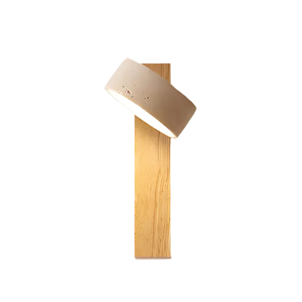 Modern Wood Wall Sconce with Rotating Round Shade and Bulb Included