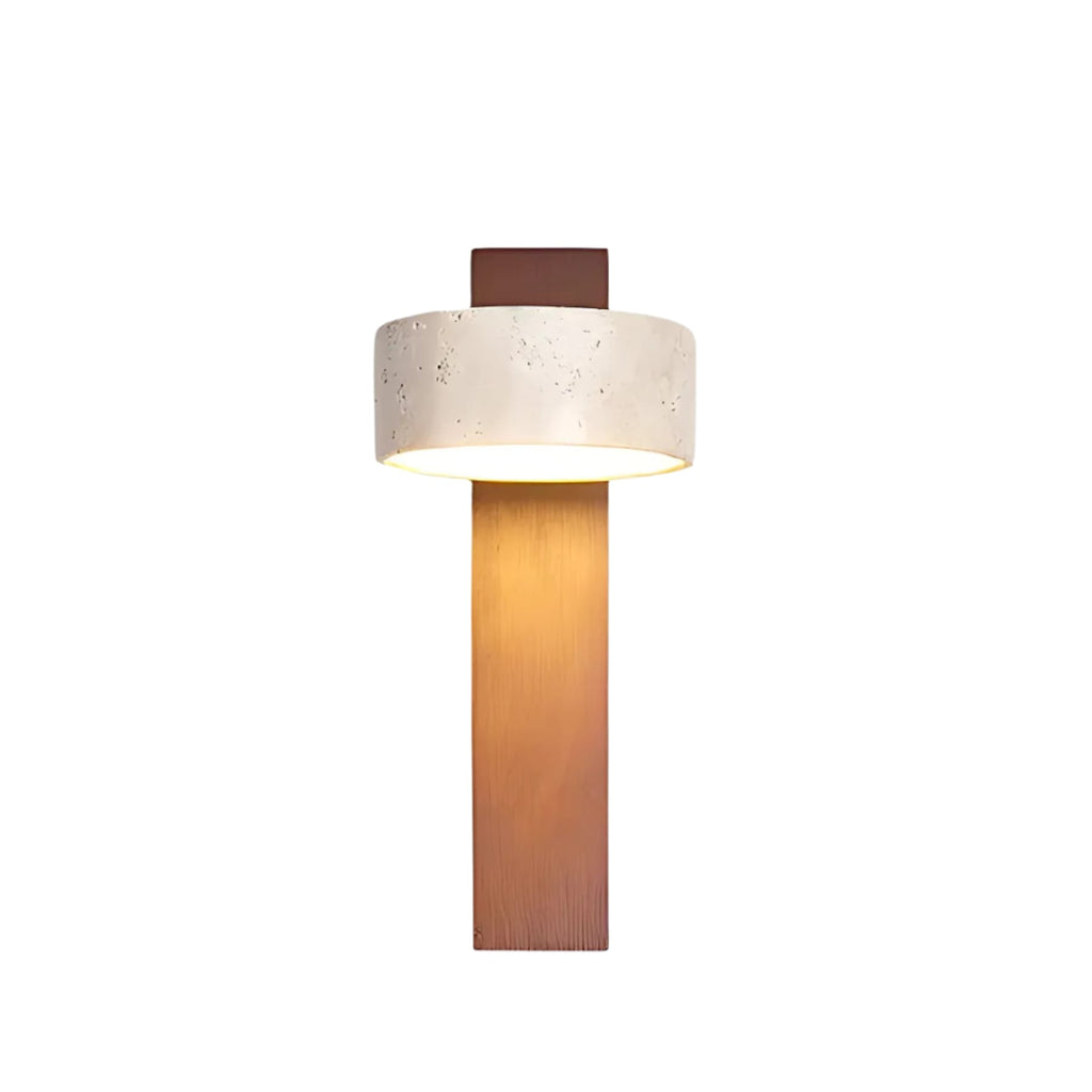 Modern Wood Wall Sconce with Rotating Round Shade and Bulb Included