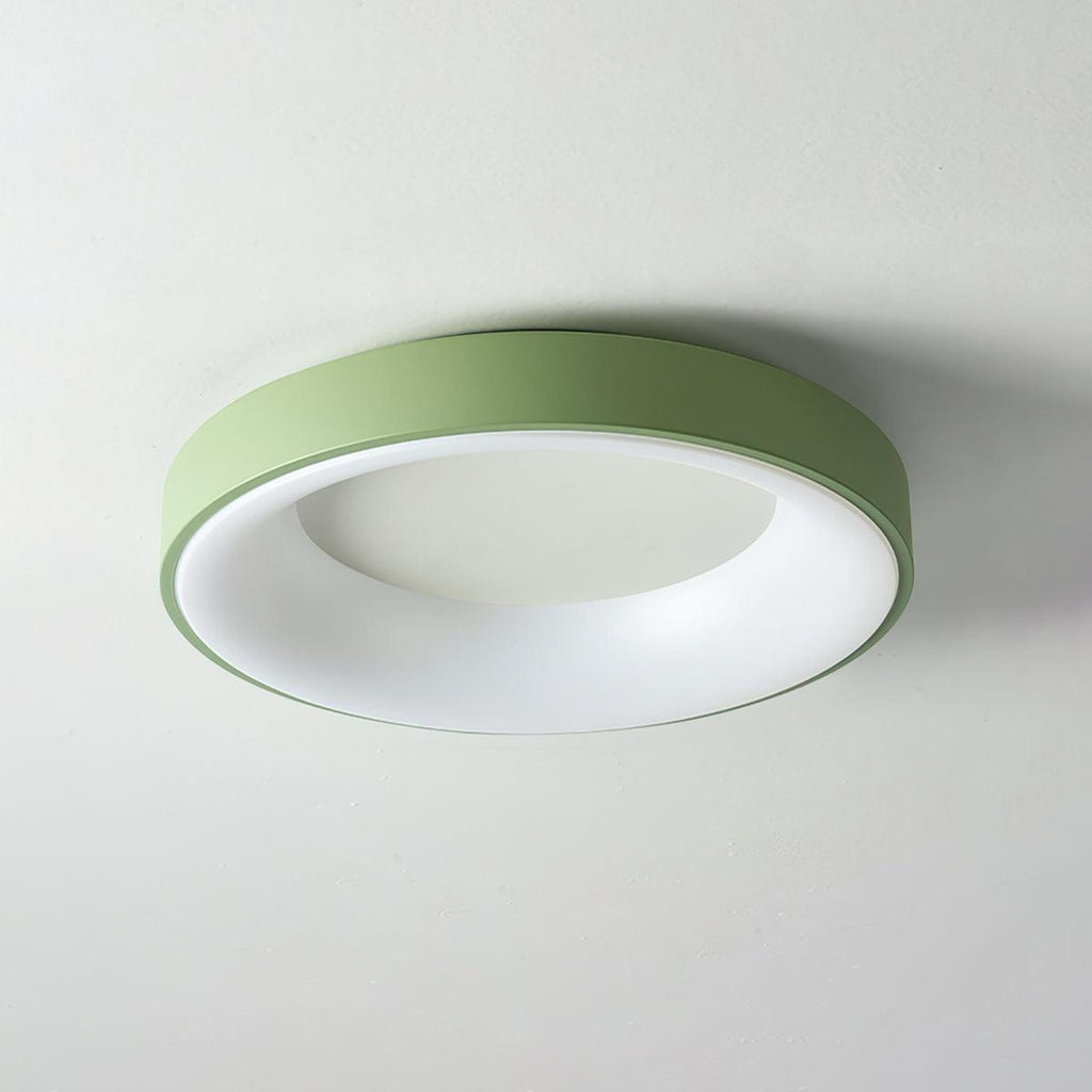Modern Wrought Iron Flush Mount Ceiling Light with Tri Color LED Ring
