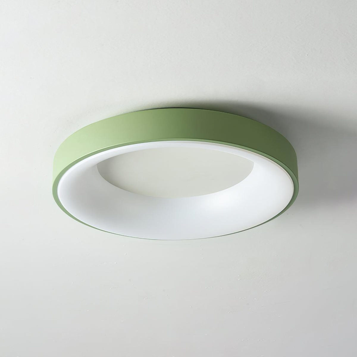 Modern Wrought Iron Flush Mount Ceiling Light with Tri Color LED Ring