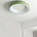 Modern Wrought Iron Flush Mount Ceiling Light with Tri Color LED Ring