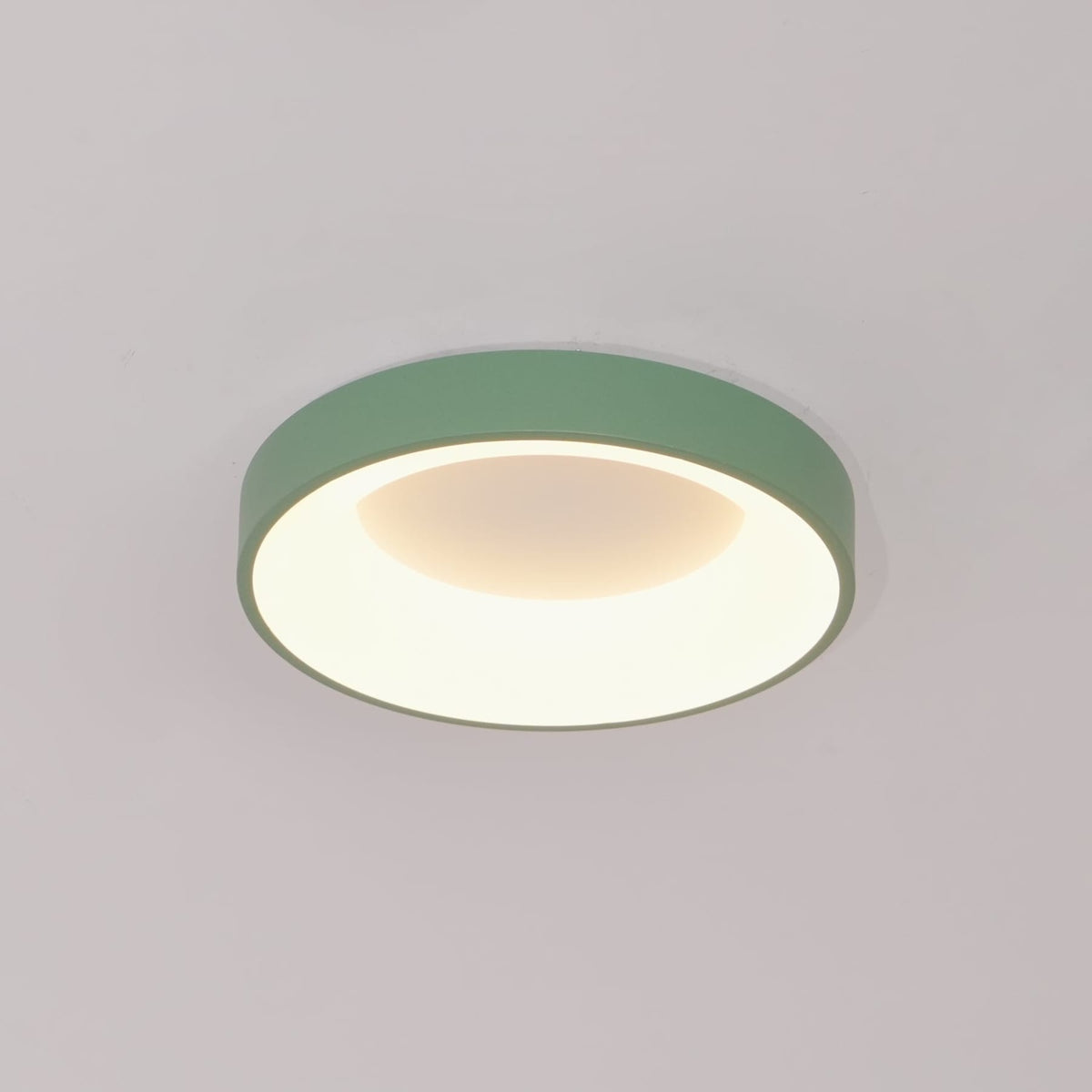 Modern Wrought Iron Flush Mount Ceiling Light with Tri Color LED Ring