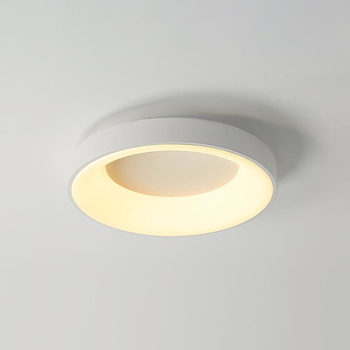 Modern Wrought Iron Flush Mount Ceiling Light with Tri Color LED Ring