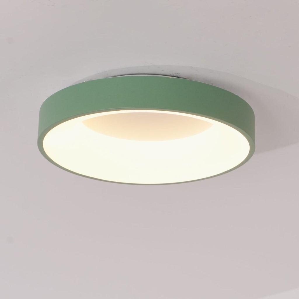 Modern Wrought Iron Flush Mount Ceiling Light with Tri Color LED Ring