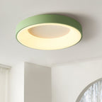 Modern Wrought Iron Flush Mount Ceiling Light with Tri Color LED Ring