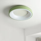 Modern Wrought Iron Flush Mount Ceiling Light with Tri Color LED Ring