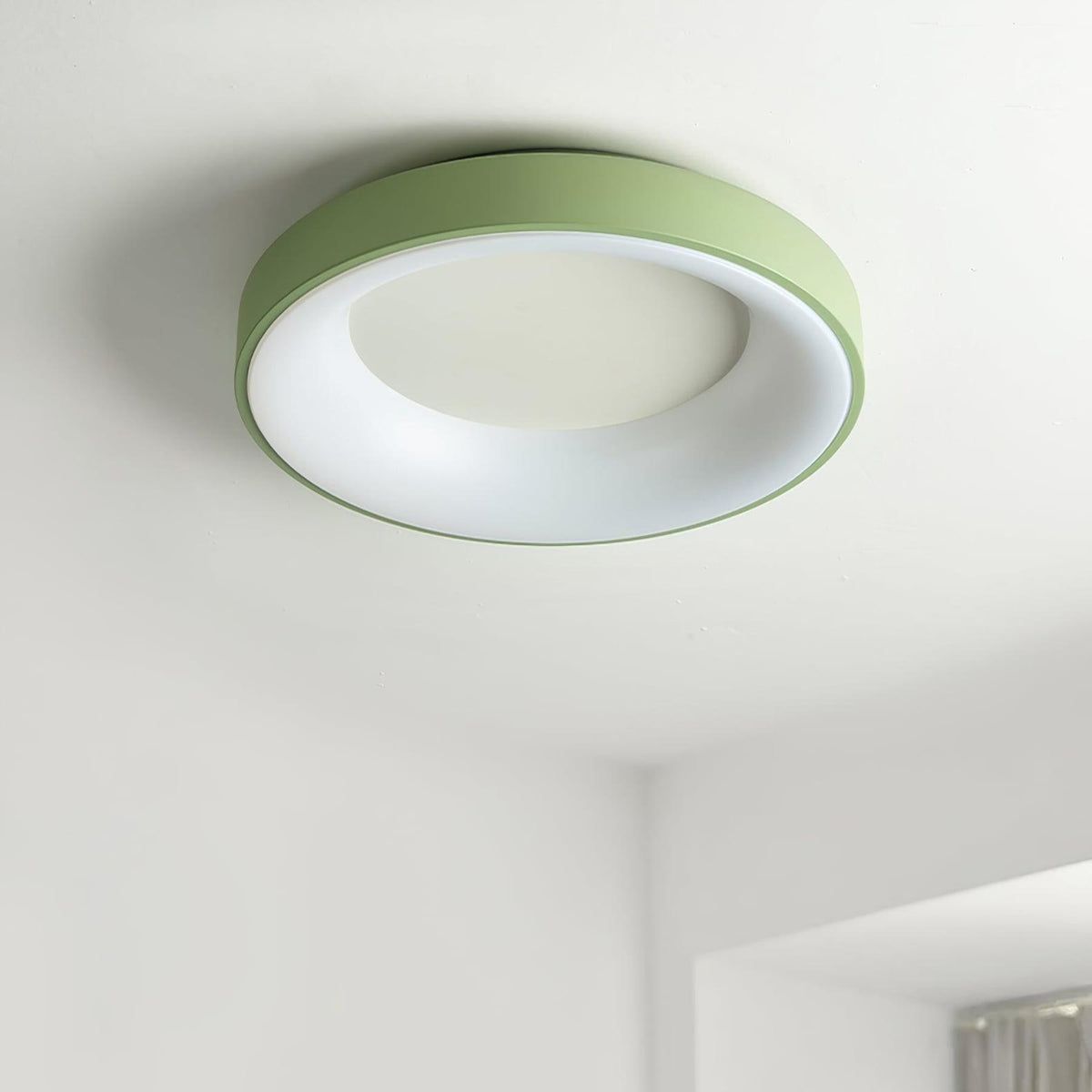 Modern Wrought Iron Flush Mount Ceiling Light with Tri Color LED Ring