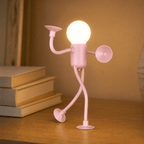 Battery Operated Bendable Figure LED Night Light with Suction Cup Feet