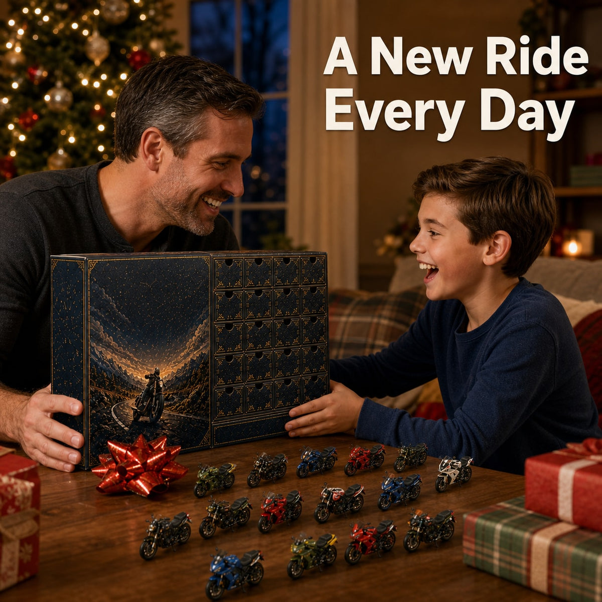 Motorcycle Advent Calendar with Collectible Mini Motorbike Models
