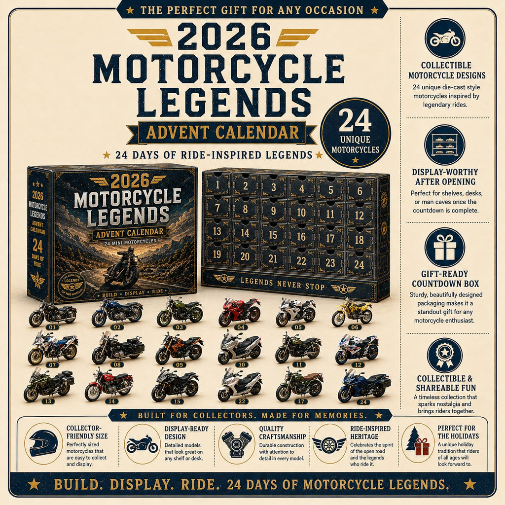 Motorcycle Advent Calendar with Collectible Mini Motorbike Models