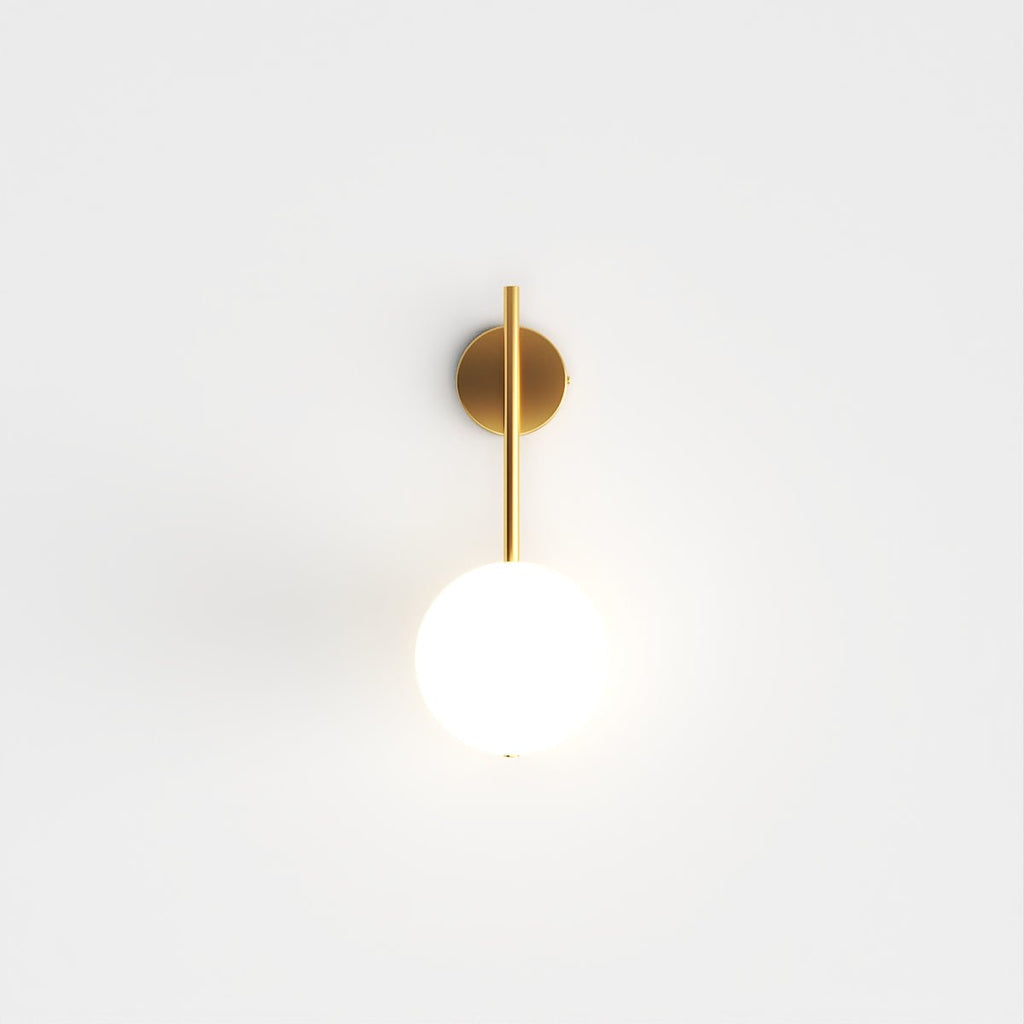 Modern Globe Wall Sconce with Slim Stem and Round Backplate