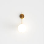 Modern Globe Wall Sconce with Slim Stem and Round Backplate