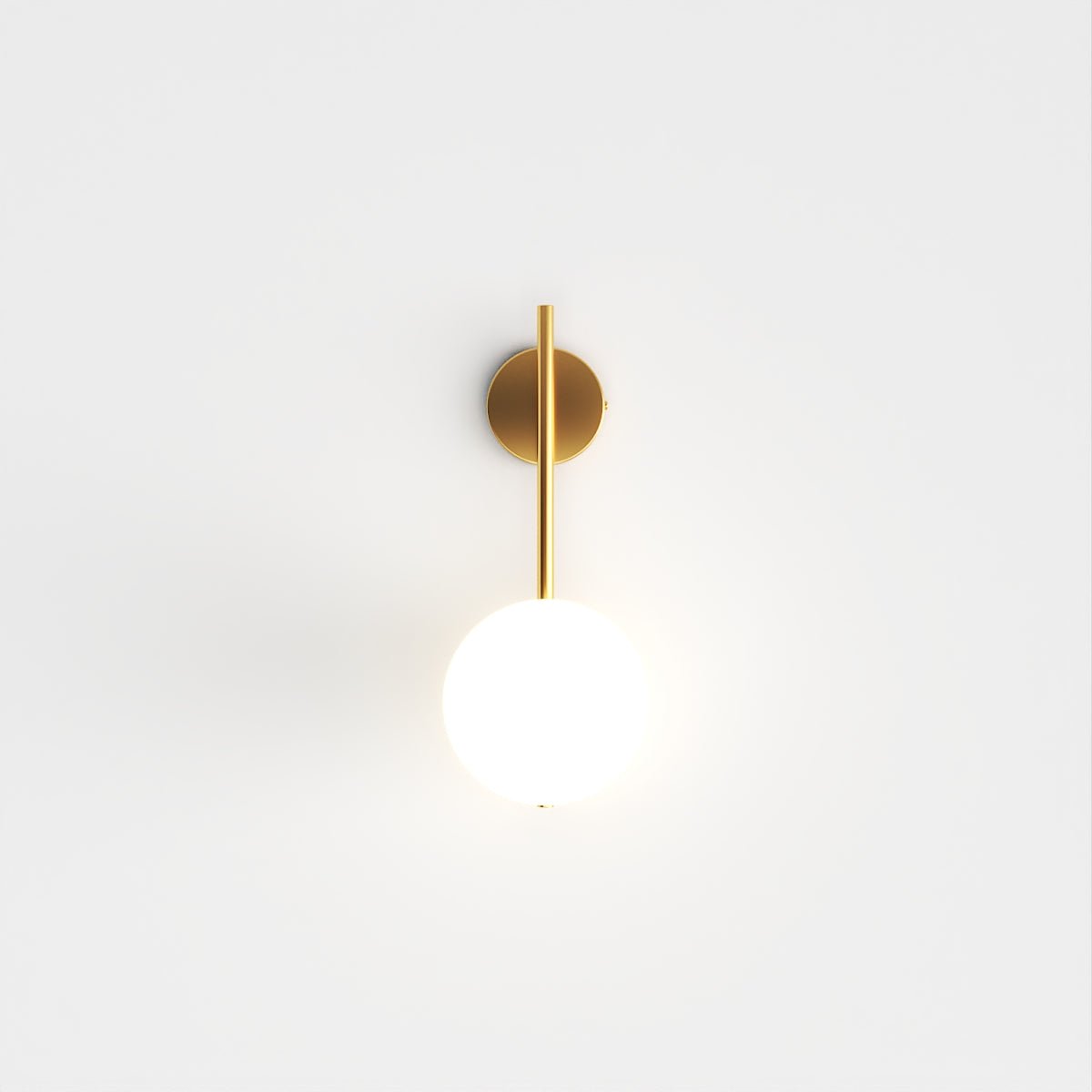 Modern Globe Wall Sconce with Slim Stem and Round Backplate