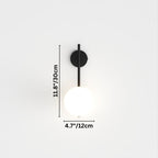 Modern Globe Wall Sconce with Slim Stem and Round Backplate