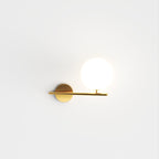 Modern Globe Wall Sconce with Slim Stem and Round Backplate