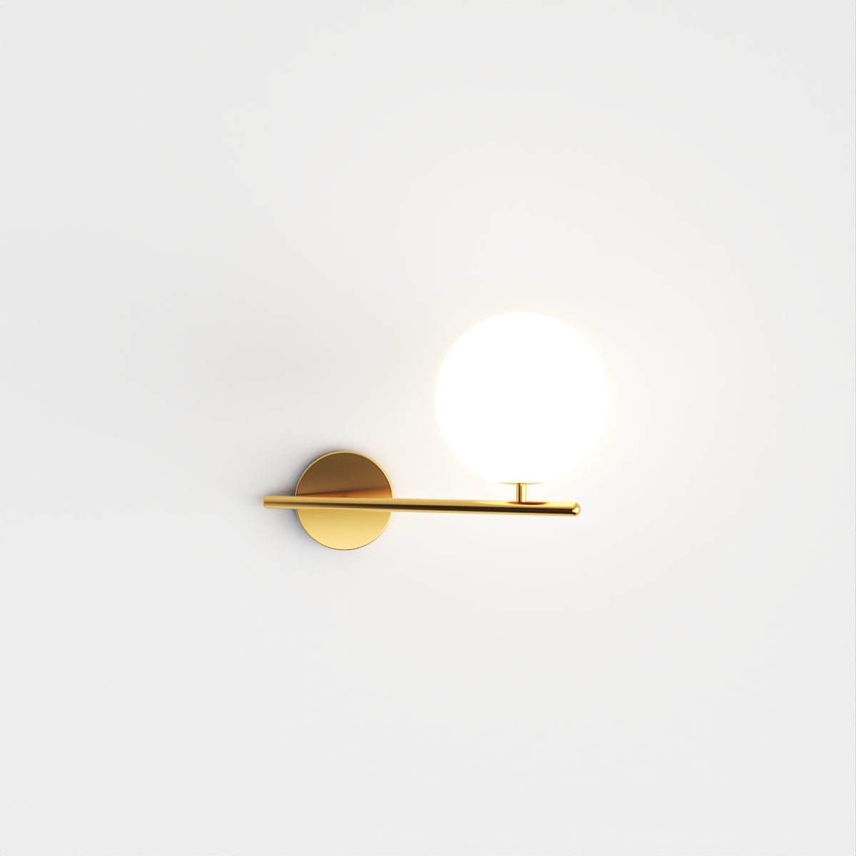 Modern Globe Wall Sconce with Slim Stem and Round Backplate