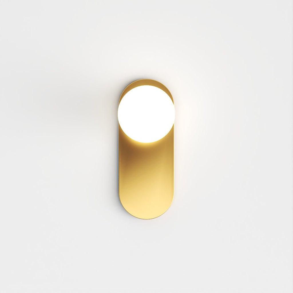 Modern Globe Wall Sconce with Slim Stem and Round Backplate