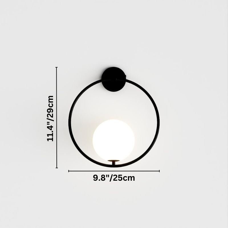 Modern Globe Wall Sconce with Slim Stem and Round Backplate