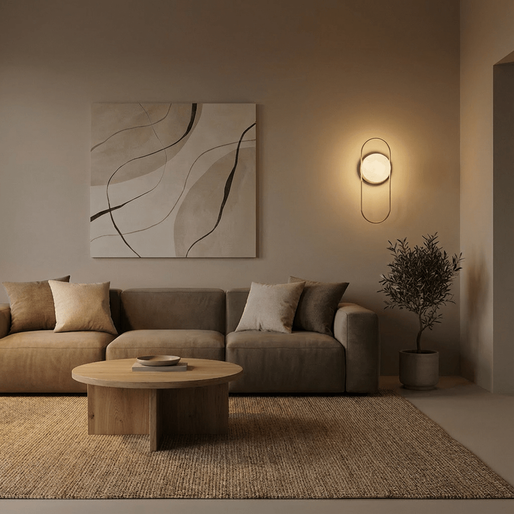 Modern Globe Wall Sconce with Slim Stem and Round Backplate