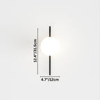 Modern Globe Wall Sconce with Slim Stem and Round Backplate