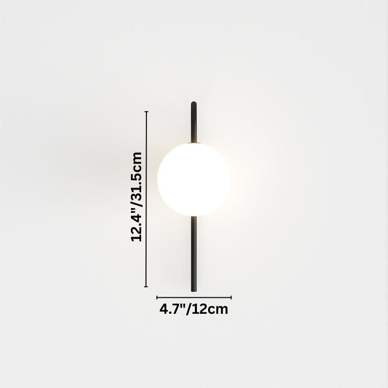 Modern Globe Wall Sconce with Slim Stem and Round Backplate