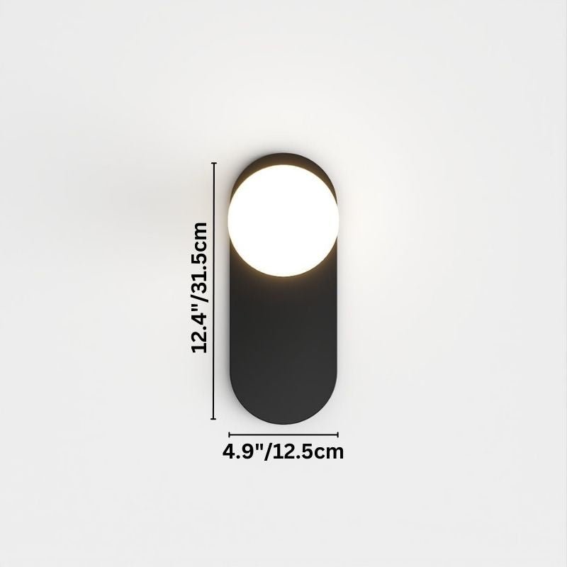 Modern Globe Wall Sconce with Slim Stem and Round Backplate