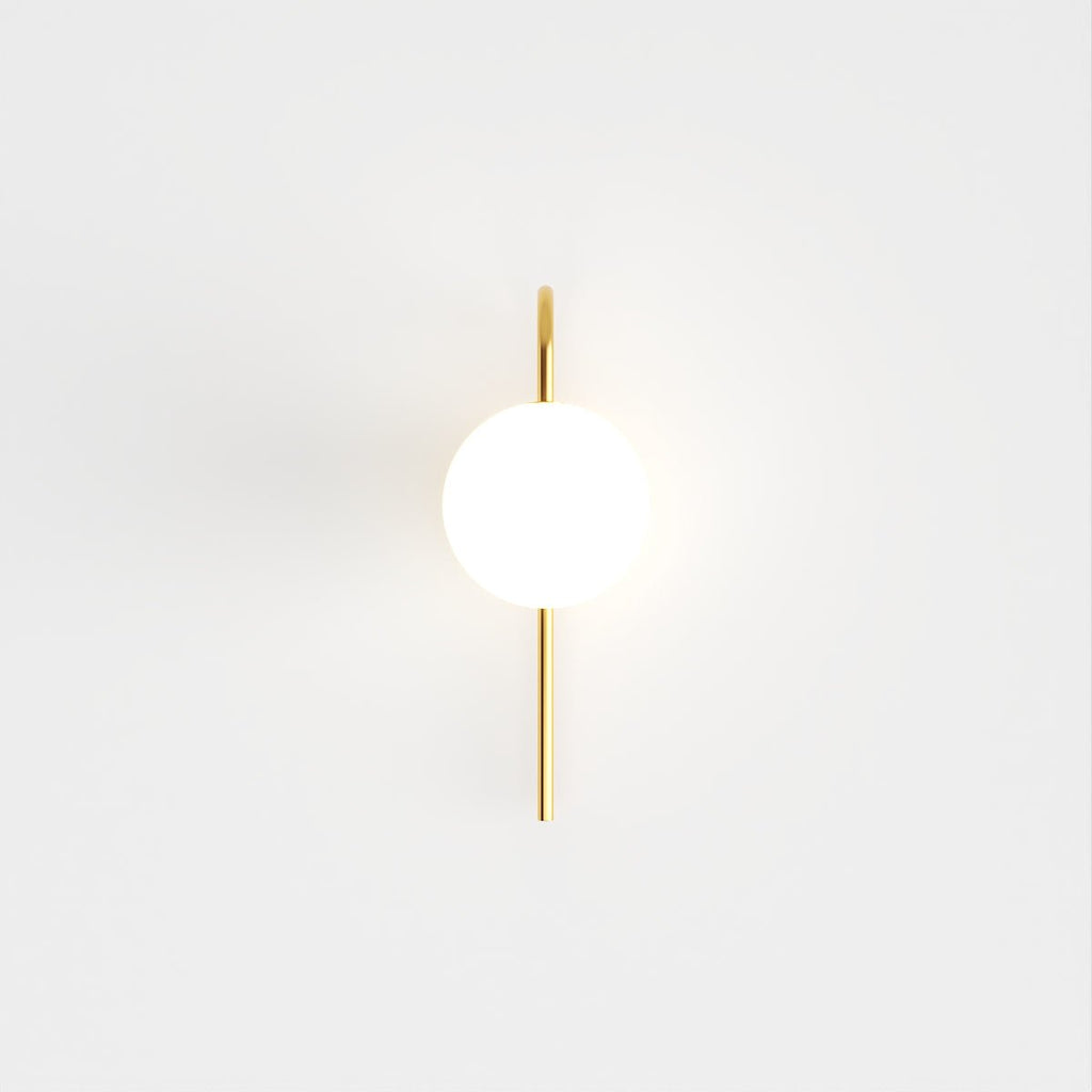 Modern Globe Wall Sconce with Slim Stem and Round Backplate