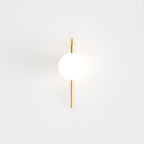 Modern Globe Wall Sconce with Slim Stem and Round Backplate