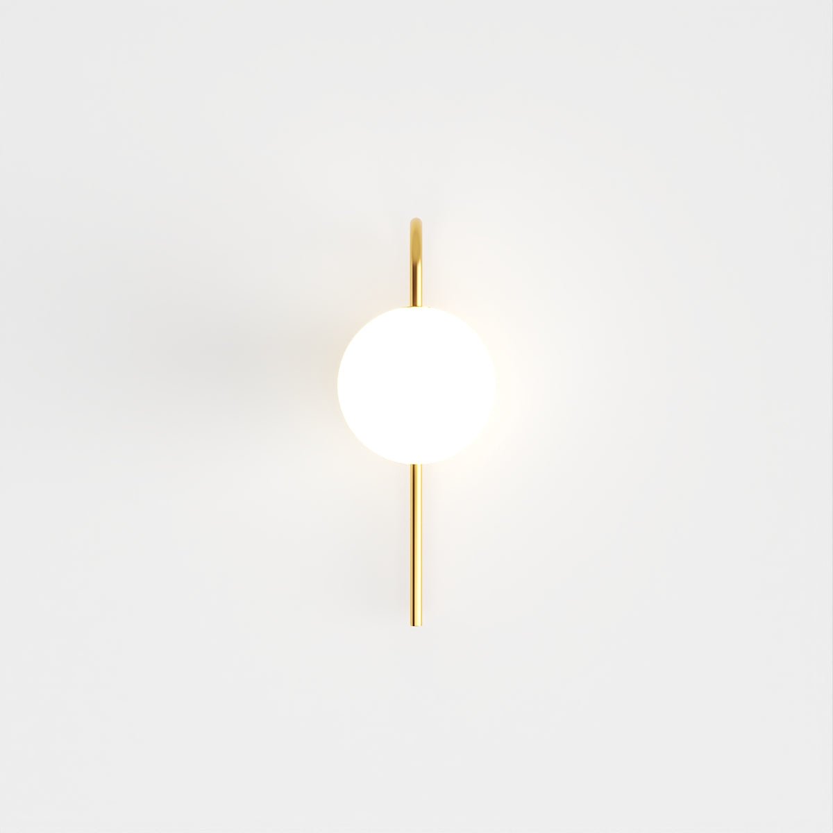 Modern Globe Wall Sconce with Slim Stem and Round Backplate