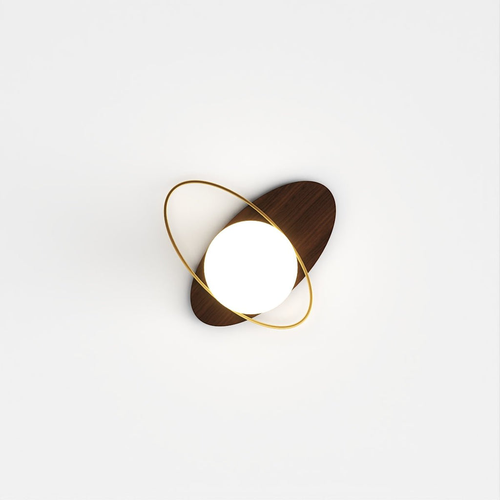 Modern Globe Wall Sconce with Slim Stem and Round Backplate