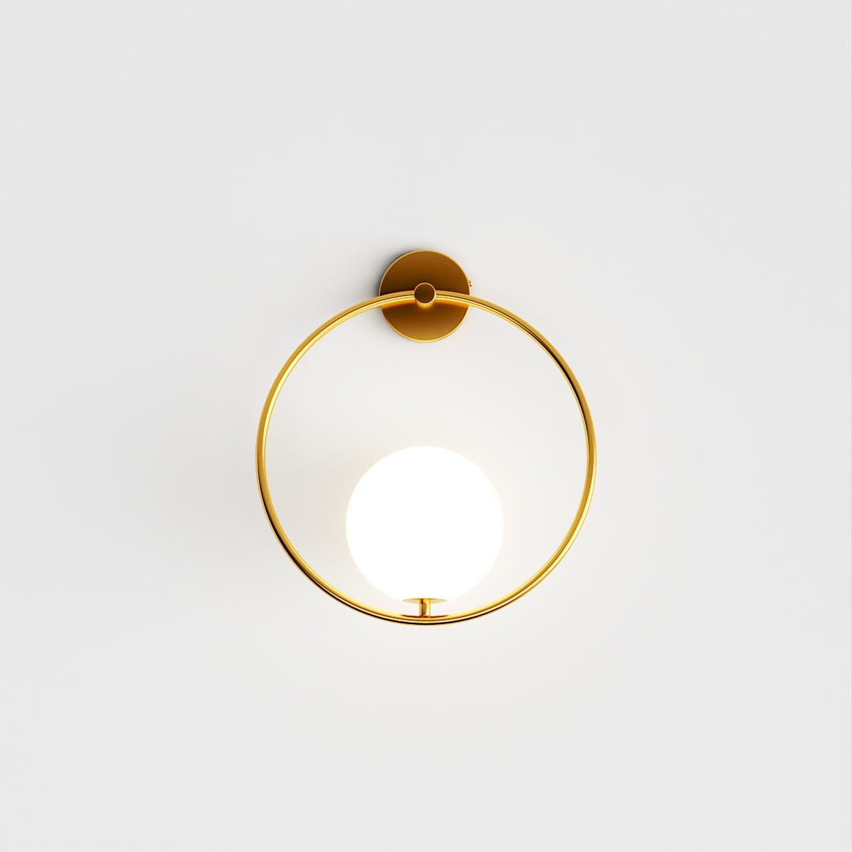 Modern Globe Wall Sconce with Slim Stem and Round Backplate