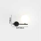 Modern Globe Wall Sconce with Slim Stem and Round Backplate