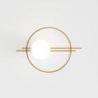 Modern Globe Wall Sconce with Slim Stem and Round Backplate