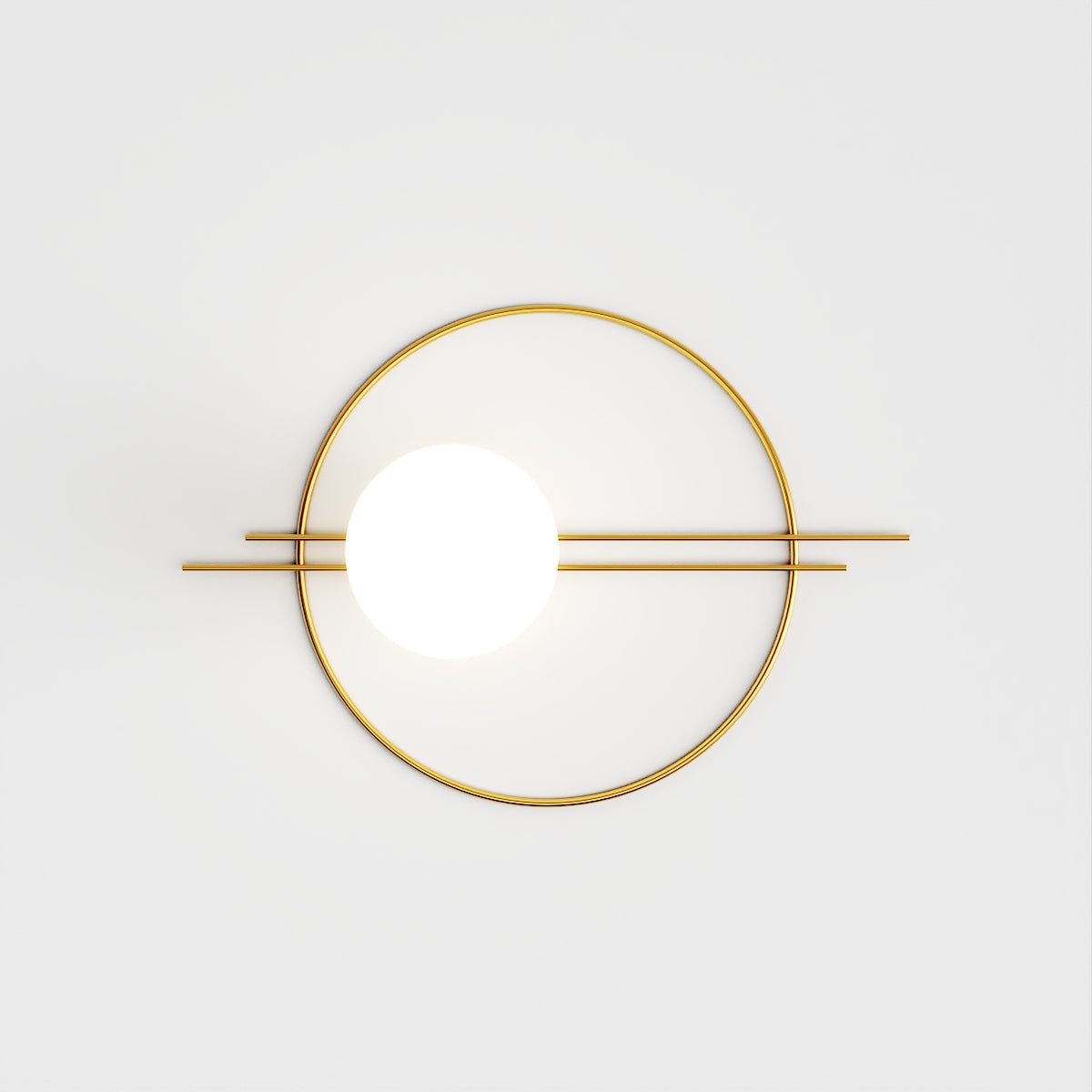 Modern Globe Wall Sconce with Slim Stem and Round Backplate