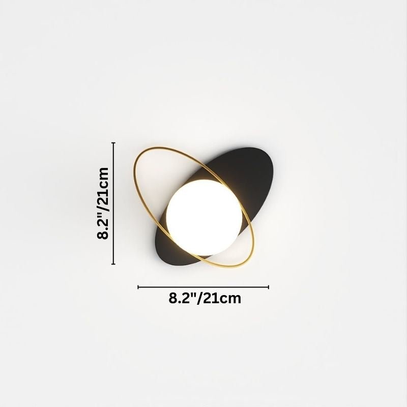 Modern Globe Wall Sconce with Slim Stem and Round Backplate