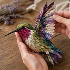 No Sew Layered Fabric Patchwork Bird Craft Kit with Numbered Guide