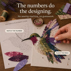 No Sew Layered Fabric Patchwork Bird Craft Kit with Numbered Guide