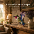 No Sew Layered Fabric Patchwork Bird Craft Kit with Numbered Guide