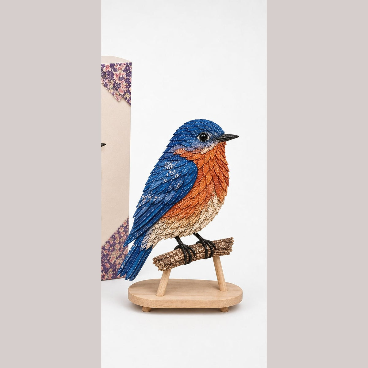 No Sew Layered Fabric Patchwork Bird Craft Kit with Numbered Guide