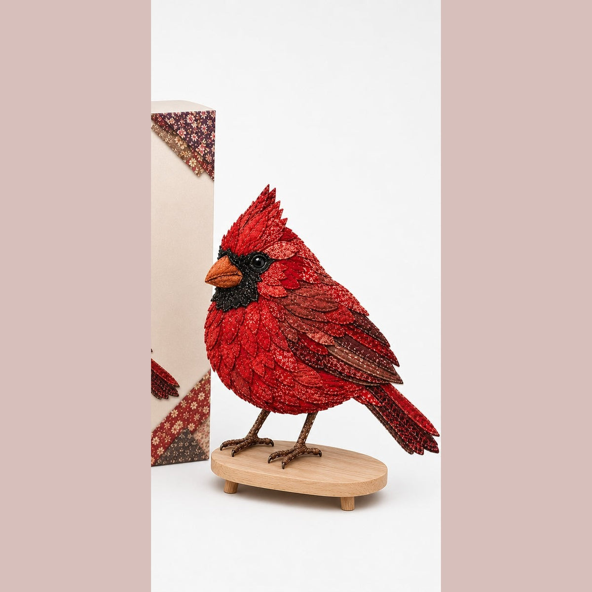 No Sew Layered Fabric Patchwork Bird Craft Kit with Numbered Guide