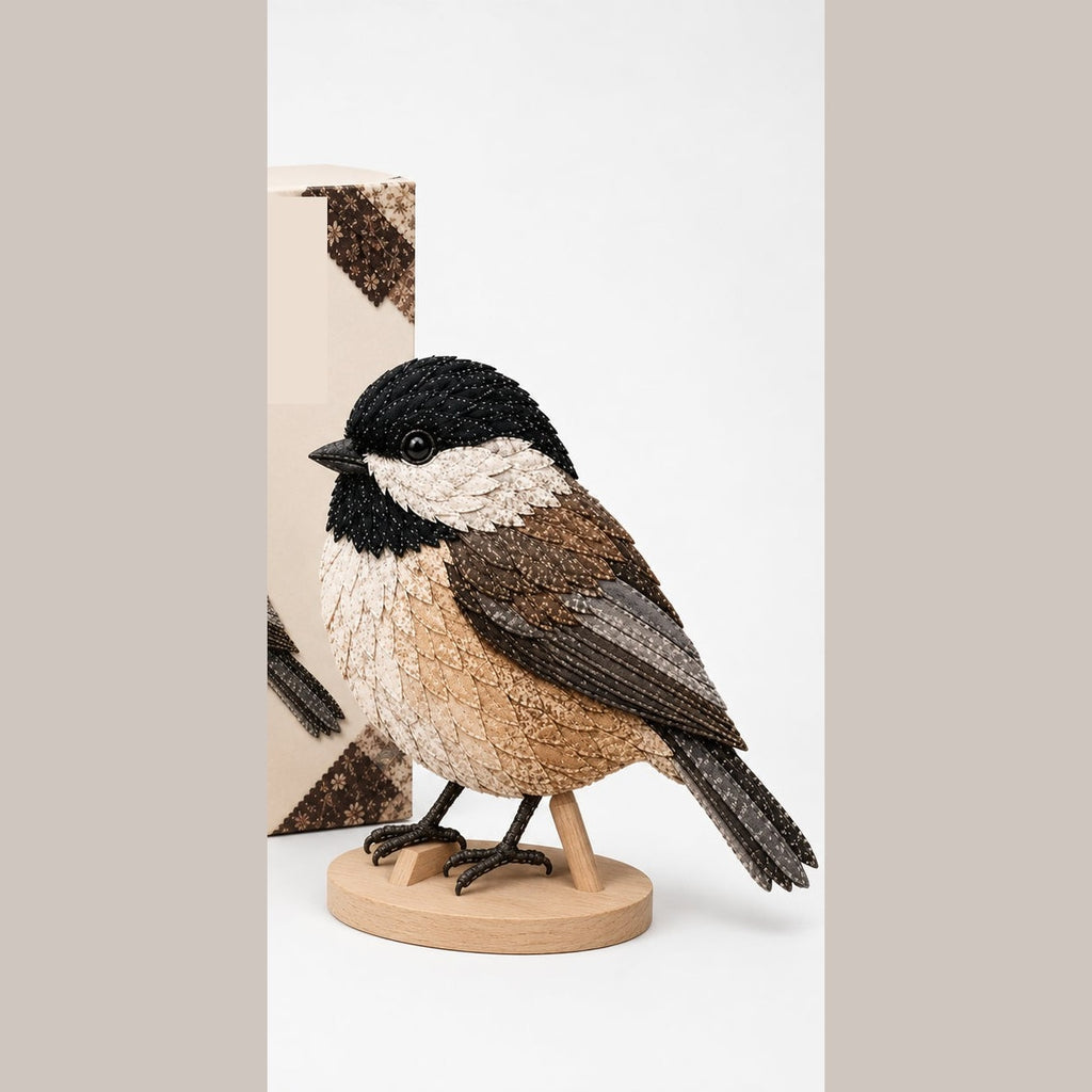 No Sew Layered Fabric Patchwork Bird Craft Kit with Numbered Guide