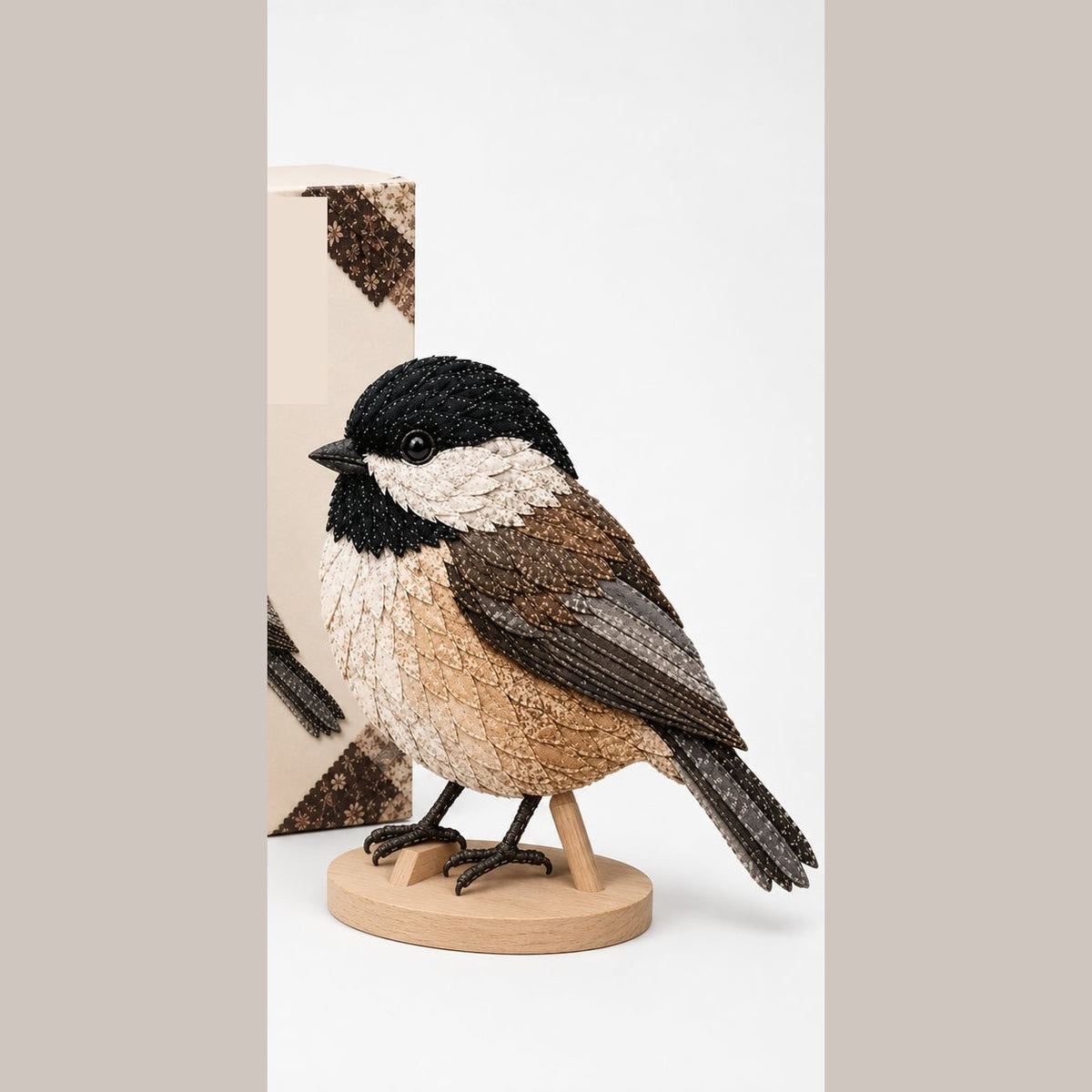 No Sew Layered Fabric Patchwork Bird Craft Kit with Numbered Guide