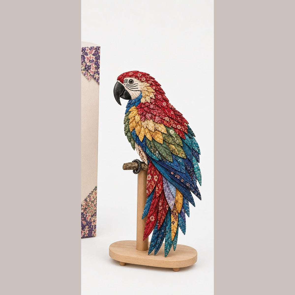 No Sew Layered Fabric Patchwork Bird Craft Kit with Numbered Guide