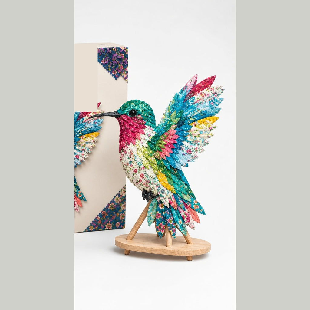 No Sew Layered Fabric Patchwork Bird Craft Kit with Numbered Guide