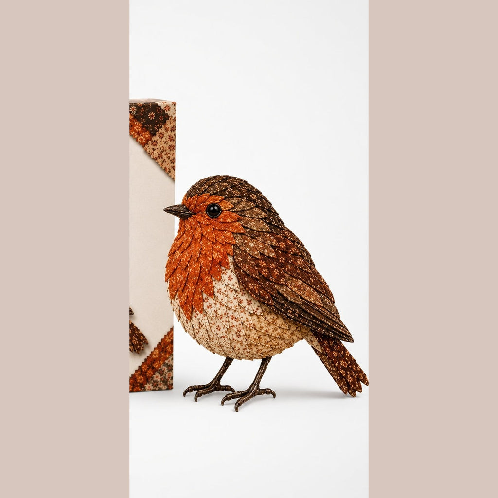No Sew Layered Fabric Patchwork Bird Craft Kit with Numbered Guide