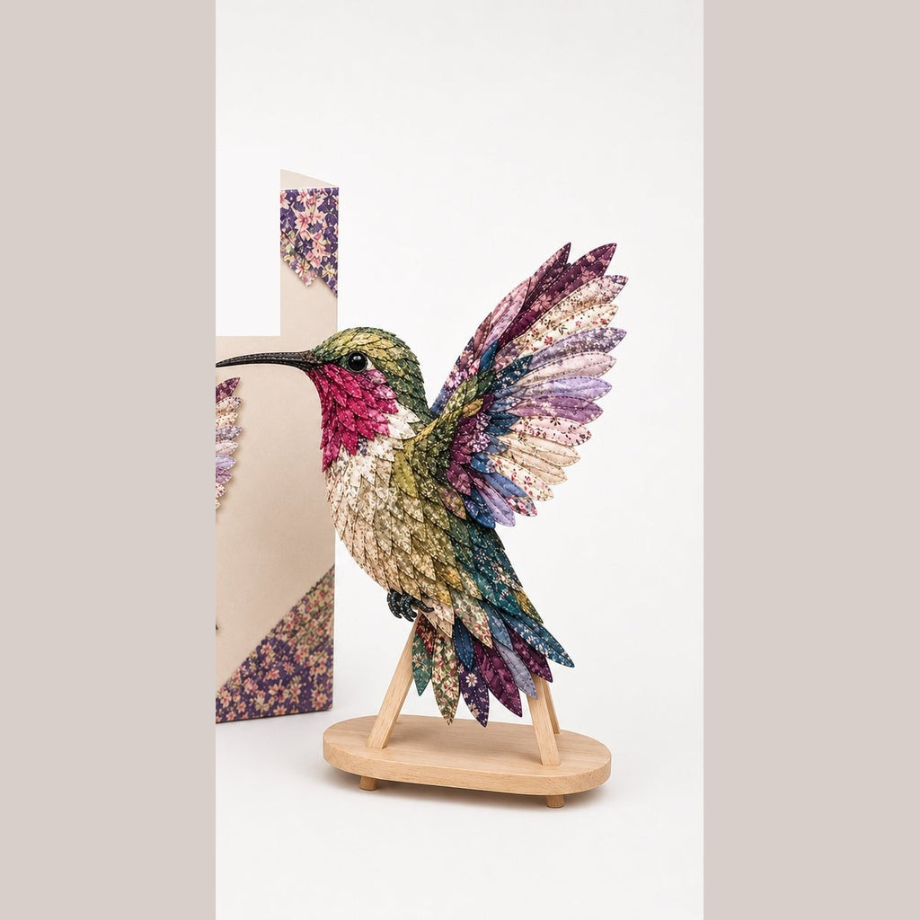 No Sew Layered Fabric Patchwork Bird Craft Kit with Numbered Guide