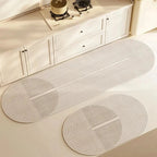 Non Slip Absorbent Kitchen Floor Mat with Modern Geometric Pattern
