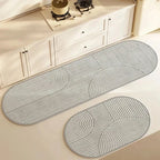 Non Slip Absorbent Kitchen Floor Mat with Modern Geometric Pattern